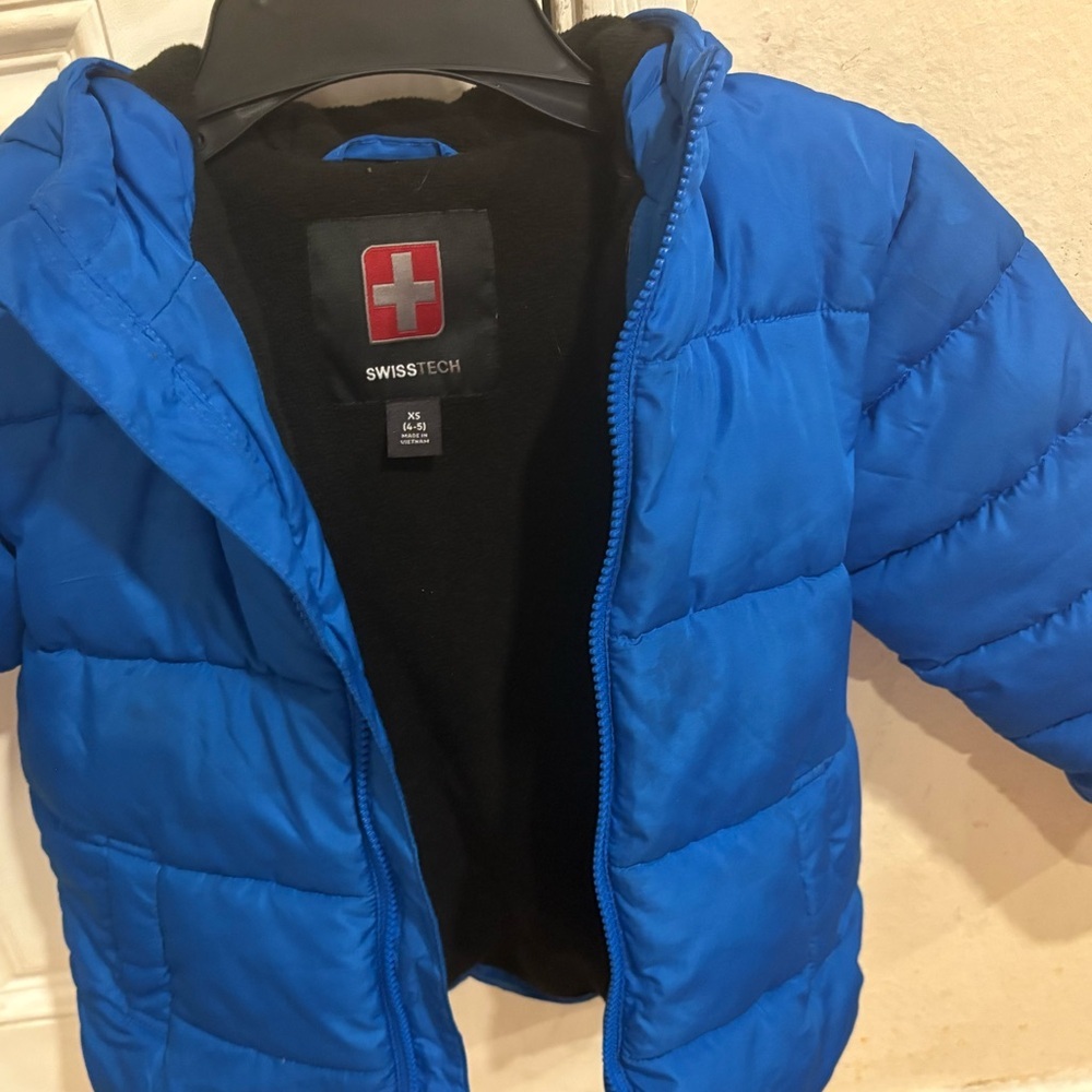 Swiss Tech Kids Bright Blue Puffer Coat